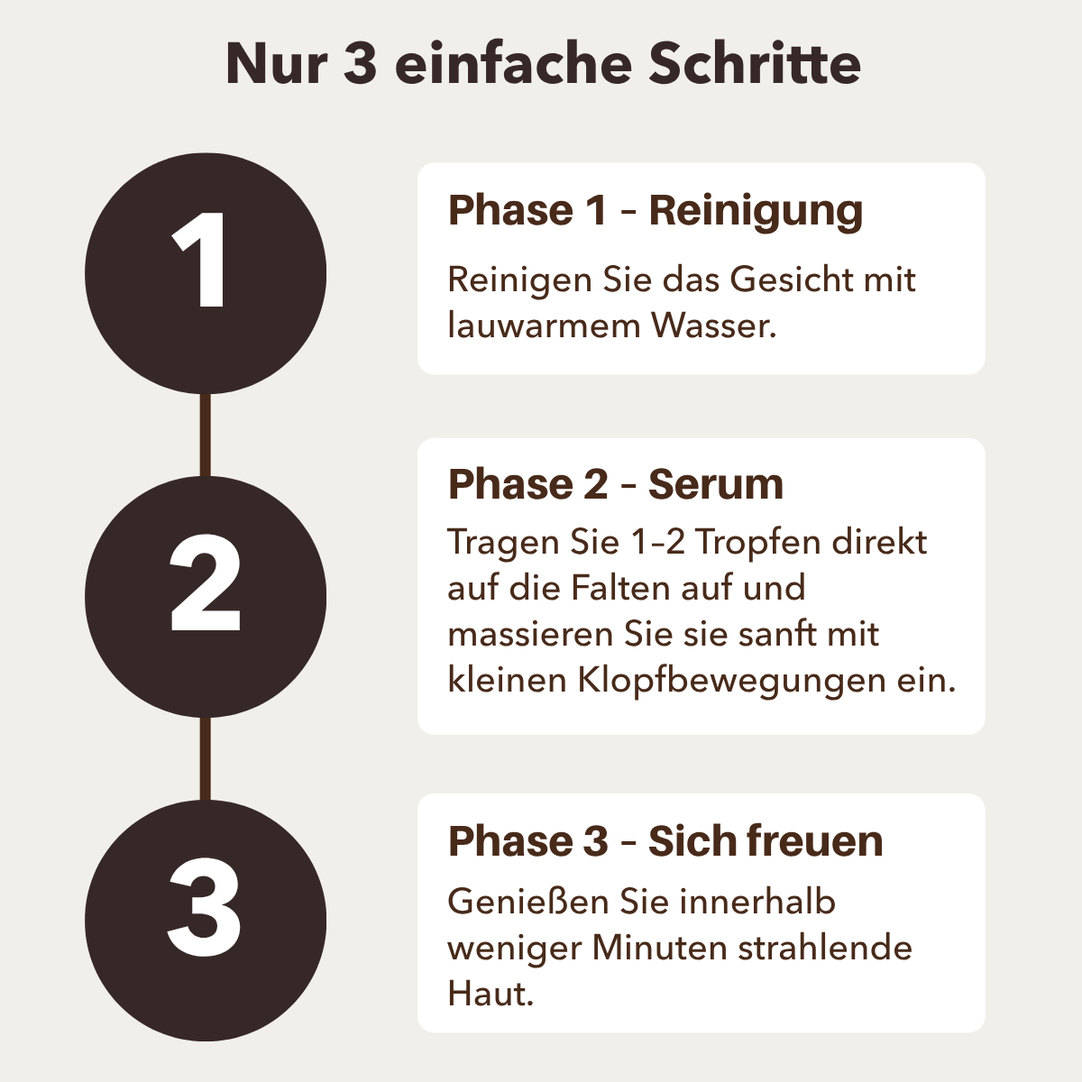 Übersicht der drei Anwendungsschritte
