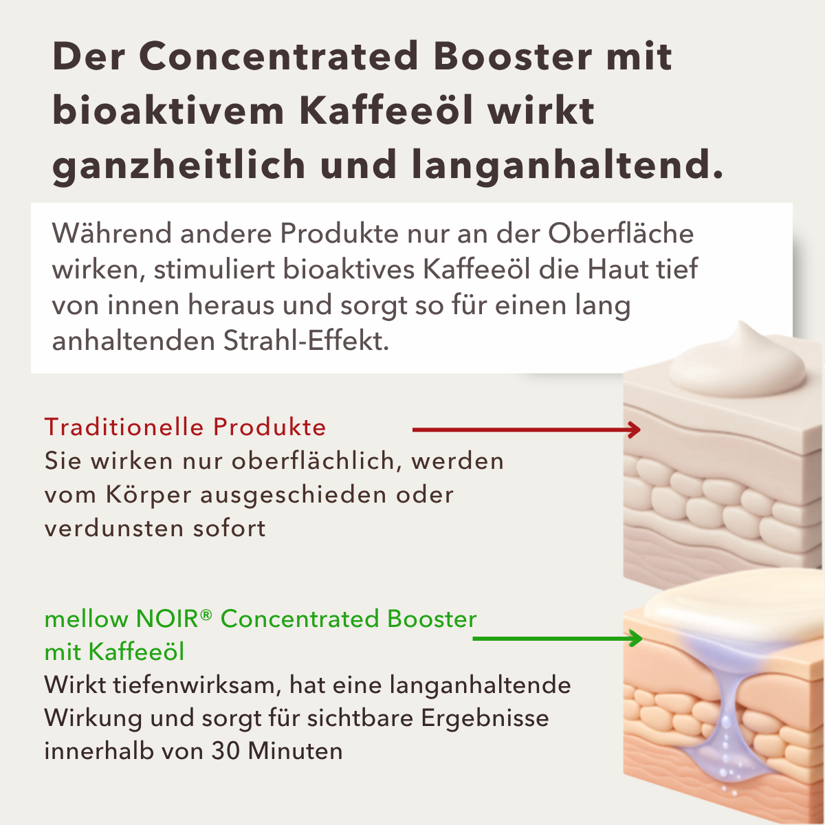 Grafik zur Wirkweise von bioaktivem Kaffeeöl