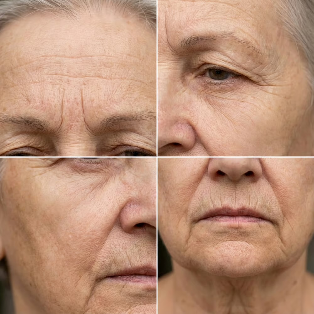 Vergleichsbild einer Hautpartie vor und nach der Anwendung