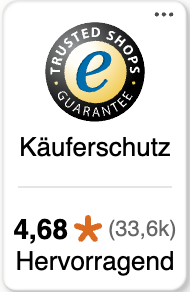 Trusted Shops Käuferschutz mit Bewertung 4,68