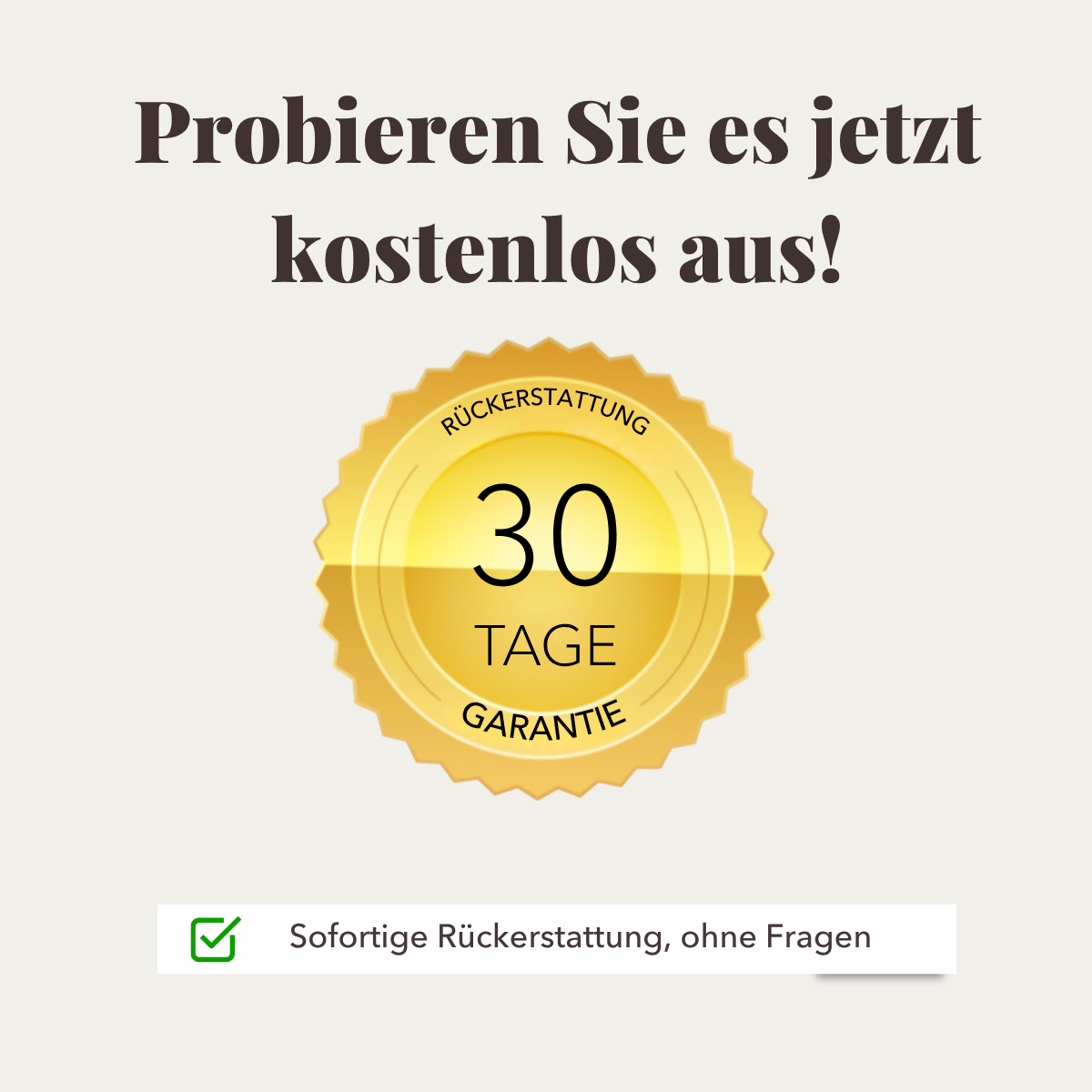 Grafik mit 30-Tage-Garantie-Siegel